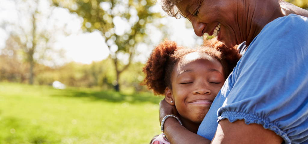 African American grandmother and grand-daughter