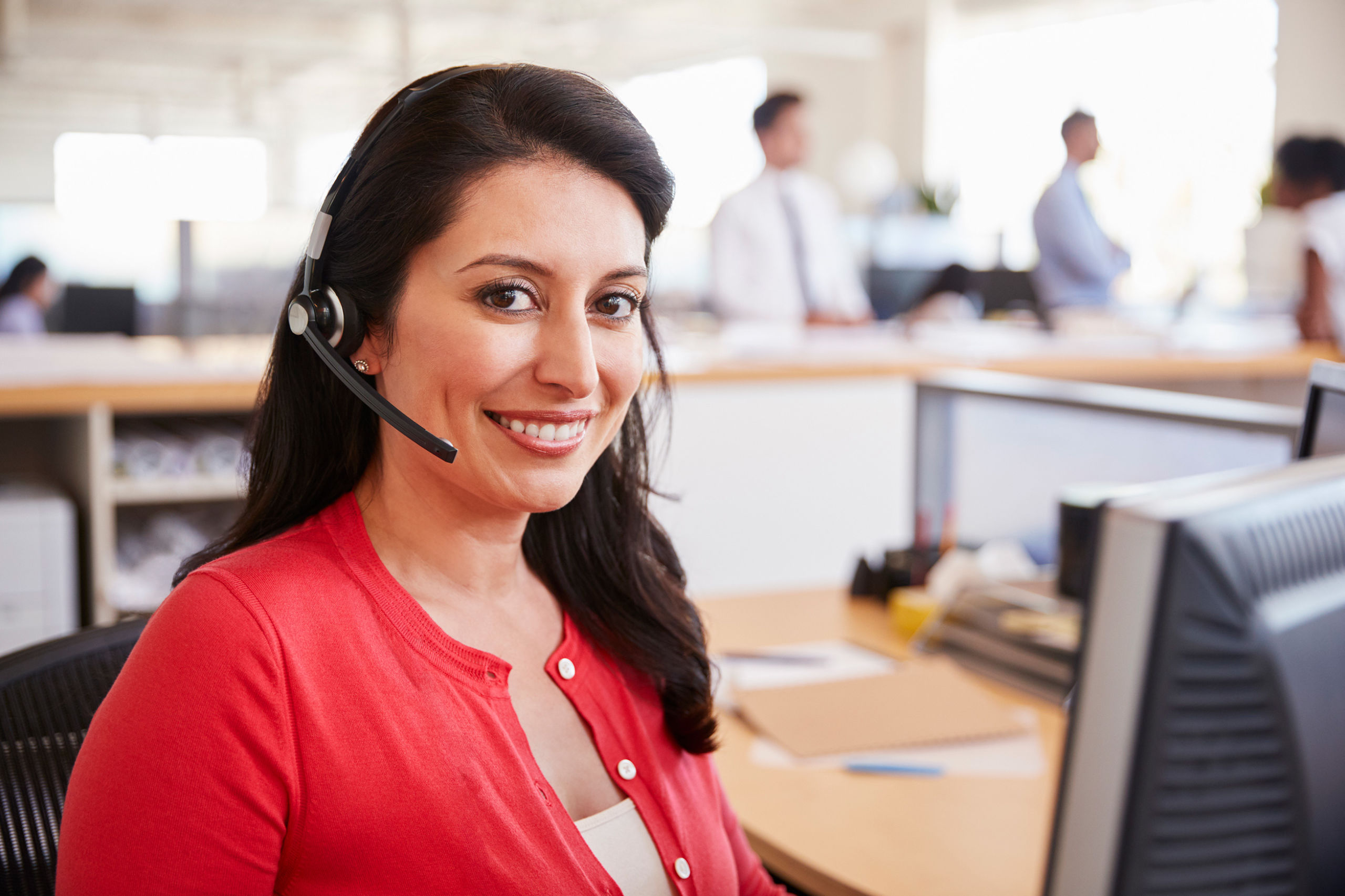 Female phone operator