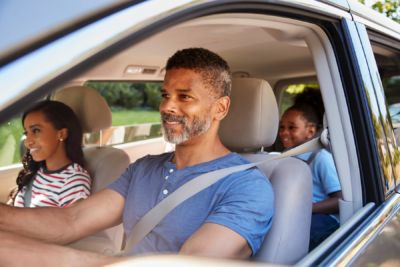 Family in car