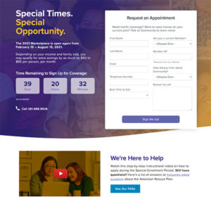 COVID-19 Special Enrollment website