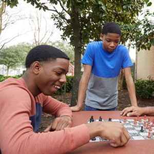 Boys playing chess