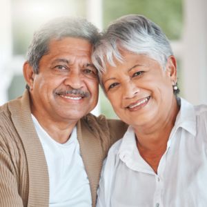 Older couple smiling