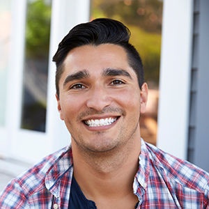 Young Hispanic male smiling