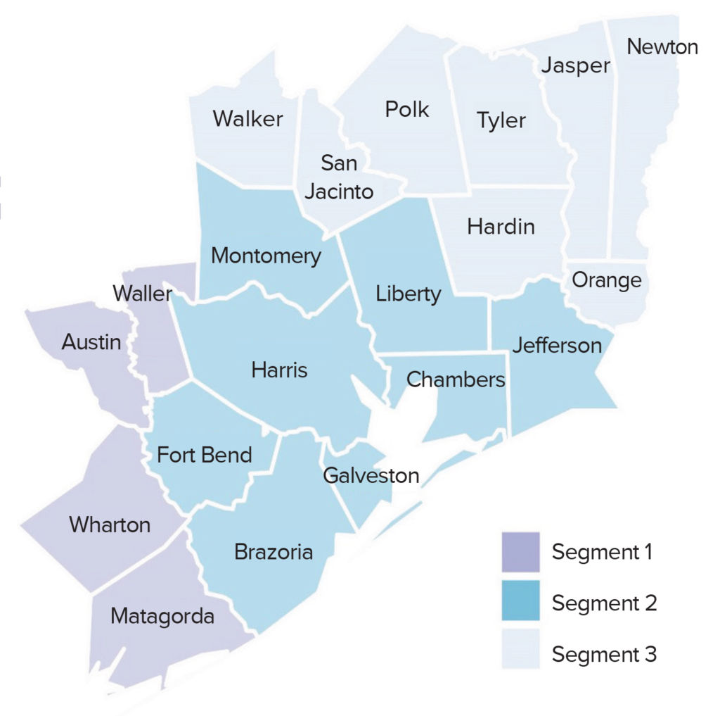 Map of Community Health Choice (HMO D-SNP) Service Area