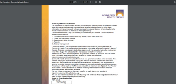 Drug Formulary sample - Page 1