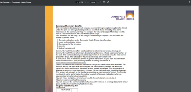 Drug Formulary sample - Page 1